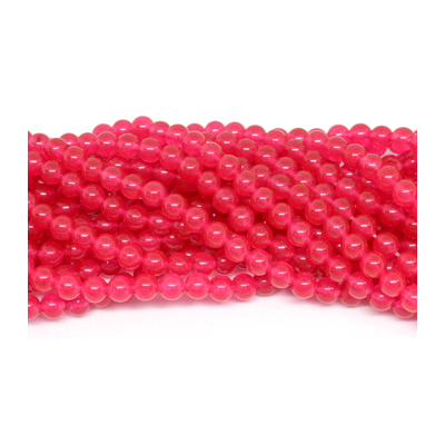 Jade Dyed Rose Red 8mm strand 48 beads