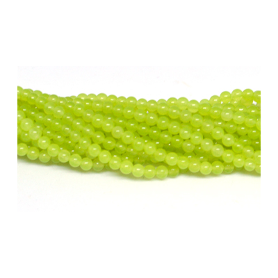 Jade Dyed Lime 4mm strand 92 beads