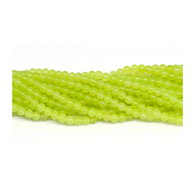 Jade Dyed Lime 6mm strand 62 beads