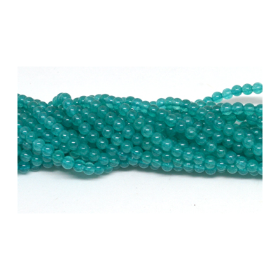 Jade Dyed Teal 4mm strand 92 beads