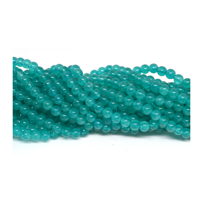 Jade Dyed Teal 6mm strand 62 beads