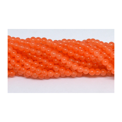 Jade Dyed Orange 4mm strand 92 beads