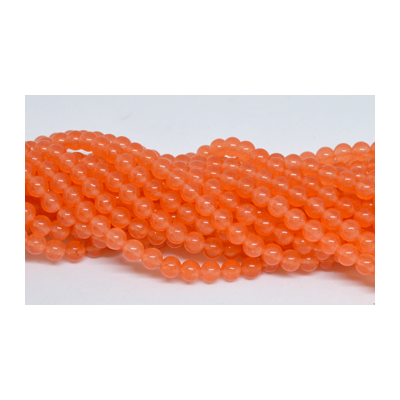 Jade Dyed Orange 6mm strand 62 beads