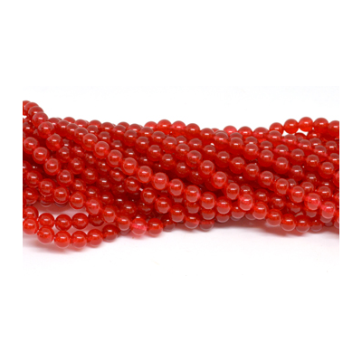 Jade Dyed Red 6mm strand 62 beads