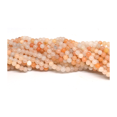 Peach Adventurine Polished round 4mm strand 94 beads