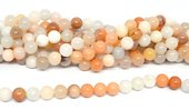 Peach Adventurine Polished Round 8mm strand 47 beads-beads incl pearls-Beadthemup