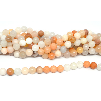Peach Adventurine Polished Round 8mm strand 47 beads