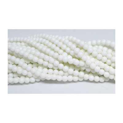 White Glass 6mm strand 60 beads