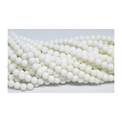 White Glass 8mm strand 49 beads