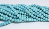 Turquoise Dyed 6mm strand 65 beads-beads incl pearls-Beadthemup