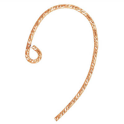 14k ROSE Gold filled Earwire Sparkle pair 0.7mm 20x12mm