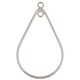 Sterling Silver Teardrop with 2 rings 29x20mm 2 Pack-findings-Beadthemup