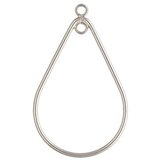 Sterling Silver Teardrop with 2 rings 29x20mm 2 Pack-findings-Beadthemup