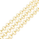 Brass 18K Gold Plated Chain Rolo 5.5mm Per 50cm -findings-Beadthemup