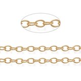 Brass 18K Gold Plated Chain Cable 11x8mm Per 50cm-findings-Beadthemup
