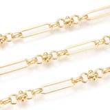 Brass 18K Gold Plated Chain Paperclip 22x6mm Round 6.5mm Per meter-findings-Beadthemup