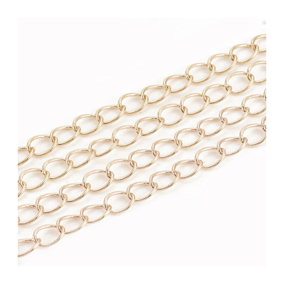 Brass 18K Gold Plated Chain Cable 5x3.5mm Per 50 cm