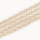 Brass 18K Gold Plated Chain Cable 2.5x2.1mm Per meter-findings-Beadthemup