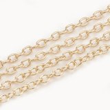 Brass 18K Gold Plated Chain Cable 2.5x2.1mm Per 50cm-findings-Beadthemup