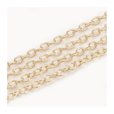 Brass 18K Gold Plated Chain Cable 2.5x2.1mm Per meter