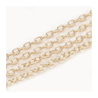 Brass 18K Gold Plated Chain Cable 2.5x2.1mm Per 50cm