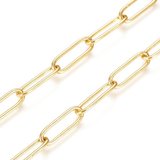 Brass 18K Gold Plated Chain Paperclip 14x4.5x1mm Per meter-findings-Beadthemup