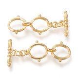 18k Gold Plated Brass toggle Clasp 12mm Ring 1 pack-findings-Beadthemup