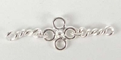 Sterling Silver Connecter 2xbar 4 ring 35mm 2 pack-findings-Beadthemup