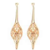 18k Gold Plated Brass pendant long 50x12.5mm 2 pack-findings-Beadthemup