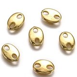 18k Gold Plated Brass Connector 10x7mm 2 pack-findings-Beadthemup
