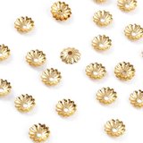 18k Gold Plated Brass Cap fluted 5.5mm 20 pack-findings-Beadthemup