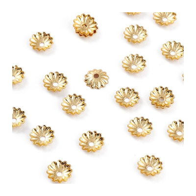 18k Gold Plated Brass Cap fluted 5.5mm 20 pack