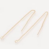 18k gold plated Ear threader s.silver pin 85x1mm 2 pair-findings-Beadthemup