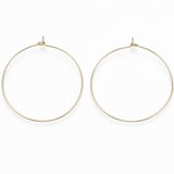 18k gold plated Beading Hoop Wine Glass Charm 45x0.6mm 2 pair-findings-Beadthemup