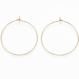 18k gold plated Beading Hoop Wine Glass Charm 45x0.6mm 2 pair-findings-Beadthemup