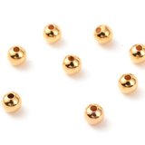 18k gold plated round 3mm 40 pack-findings-Beadthemup