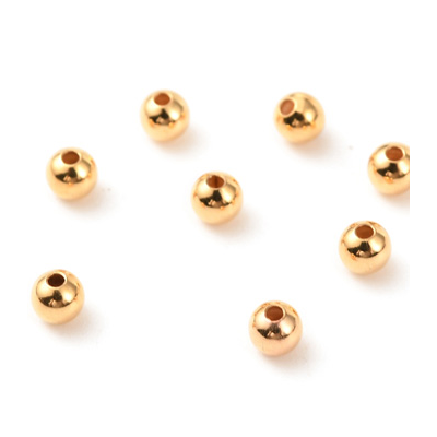 18k gold plated round 3mm 40 pack
