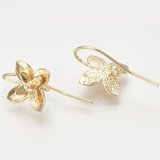 18k Gold plated Brass 14x10.5 flower Sheppard 1 pair-findings-Beadthemup