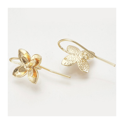 18k Gold plated Brass 14x10.5 flower Sheppard 1 pair