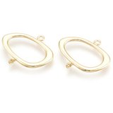 18k Gold plated Brass Oval 18x15mm connector 2 pack-findings-Beadthemup