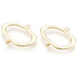 18k Gold plated Brass Oval 18x15mm connector 2 pack-findings-Beadthemup