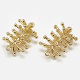 18k Gold plated Brass Branch 18x12mm connector 2 pack-findings-Beadthemup