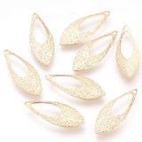 18k Gold plated Brass Elipse 18.5x7mm pendant 6 pack-findings-Beadthemup