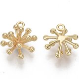 18k Gold plated Brass Flower Pendant 11x9.5mm 2 pack-findings-Beadthemup