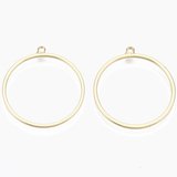 18k gold plated Brass 25mm Ring 2 loops Pendant 2 pack-findings-Beadthemup