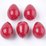 Faux Red Pearl half Drilled 10x13mm  PAIR