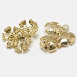 18k Gold plated Brass Flower Connector 18x16mm 2 pack-findings-Beadthemup
