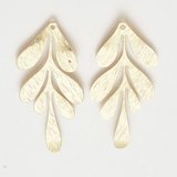 18k Gold plated Brass Leaf Pendant 62x27mm 2 pack-findings-Beadthemup