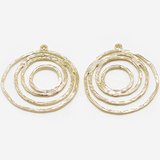 18k gold plated Brass multi circle Round Pendant 30x27mmmm 2 pack-findings-Beadthemup