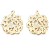 18k Gold plated Brass multi circle Pendant 28x24mm 2 pack-findings-Beadthemup